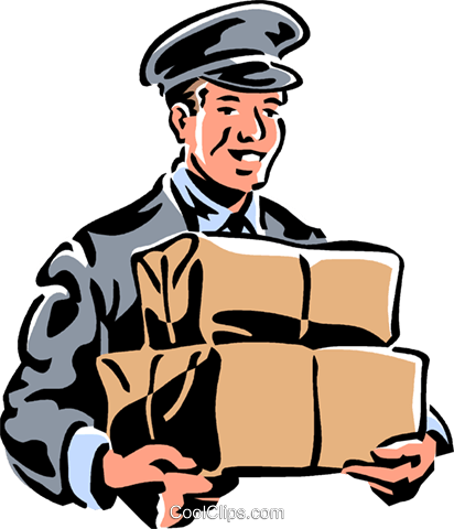 Delivery Clipart Male Person - Delivery Man Free Clip Art (412x480)