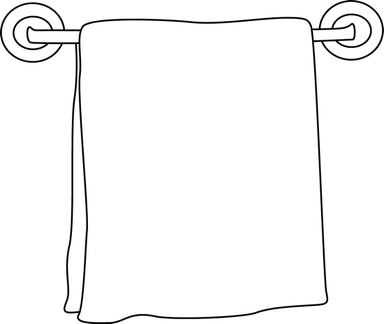 Hanging Towel Clip Art - Black And White Picture Of Towel (550x465)