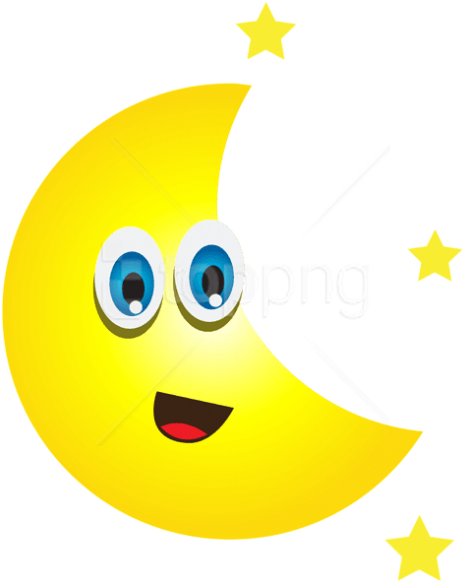 Free Png Download Cartoon Moon With Stars Clipart Png - Cartoon Image Of Moon (480x591)