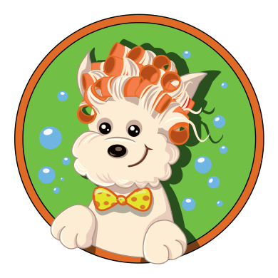 Bow Wow Mobile Dog Grooming - Dog At Salon Cartoon (390x390)