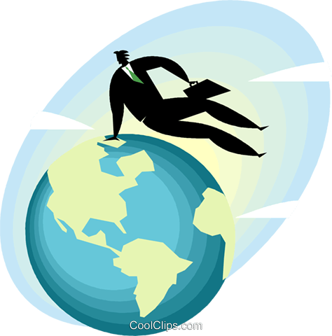 Businessman On Top Of The World Royalty Free Vector - Illustration (474x480)