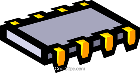 Symbol Of A Computer Chip Royalty Free Vector Clip - Computer Chip (480x253)