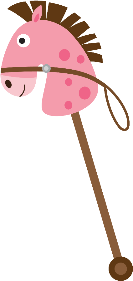 Cowboy Clipart Preschool - Desenho De Cavalinho De Pau (434x900)