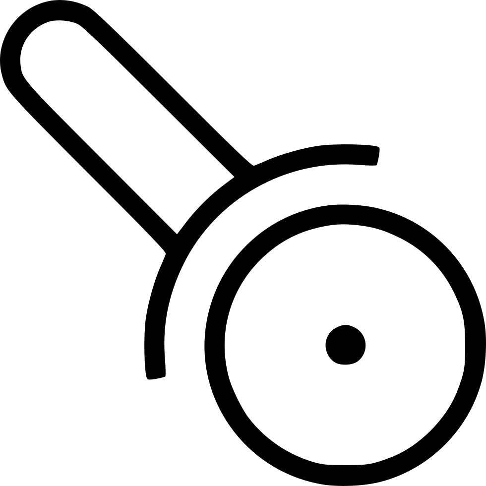 Pizza Cutter Comments - Line Art (980x980)