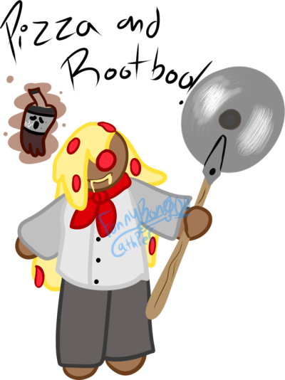 Pizza Is An Executioner And Rootboo Is His Pets And - Cartoon (400x534)