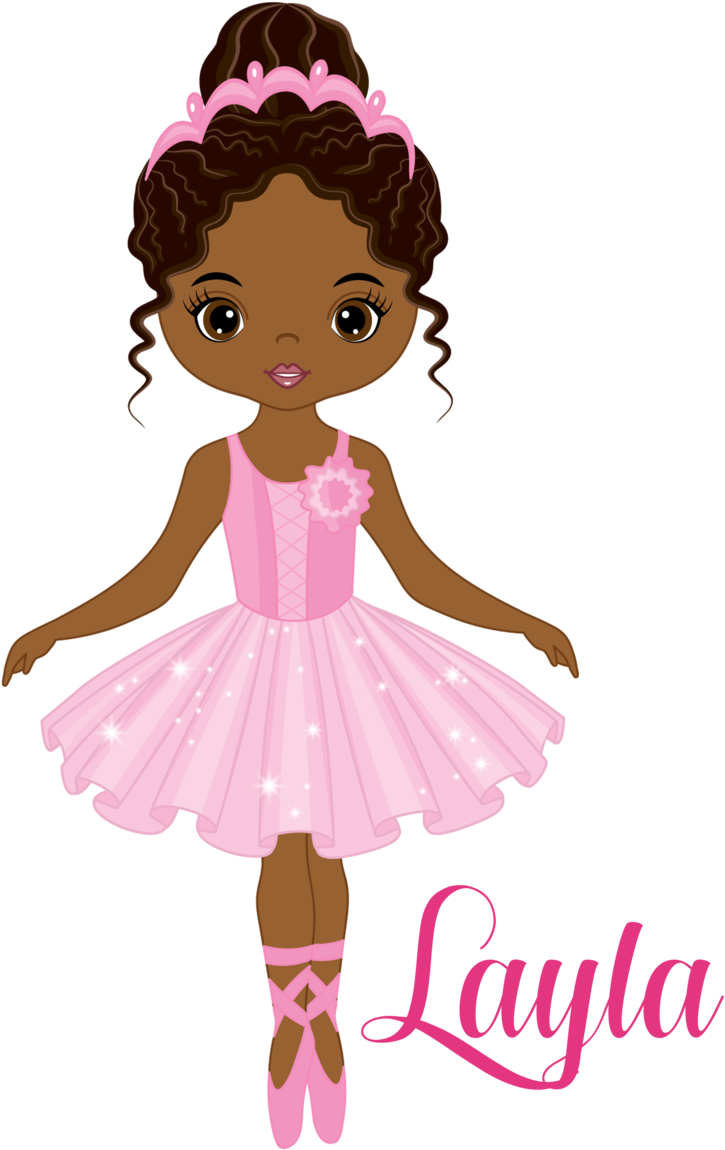 Vector Cute Little African American Ballerina (930x1199)