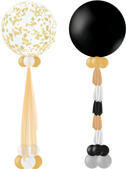 Number Balloon Pillars - Illustration (518x617)