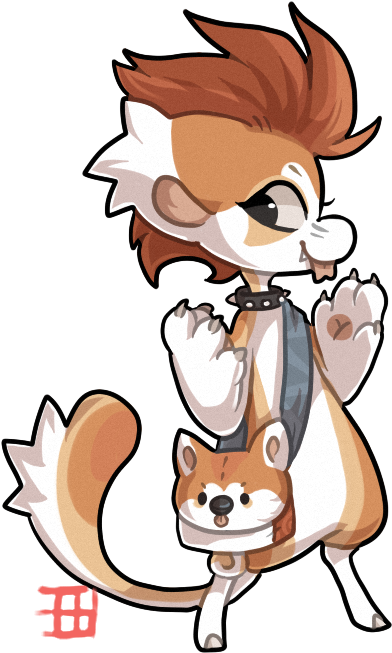 Akita Clipart Simple - Cartoon (440x668)