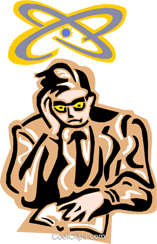 Pondering The Atom Royalty Free Vector Clip Art Illustration - Rational Emotive & Cognitive Behavior Therapy (308x480)