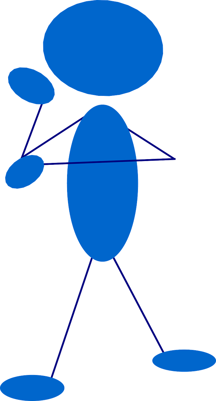 Figure Person Blue - Person Thinking Clip Art (689x1280)