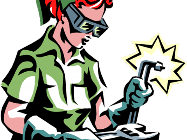 Welding Clipart Pipe Welding - Woman Welder Drawing (640x480)