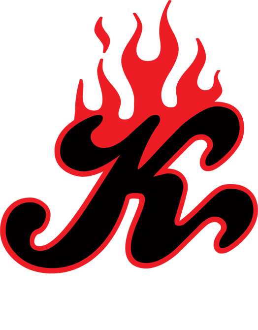K With Red Flames - Graphic Design (524x670)