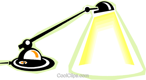 Desk Lamp Royalty Free Vector Clip Art Illustration - Lamp (480x263)