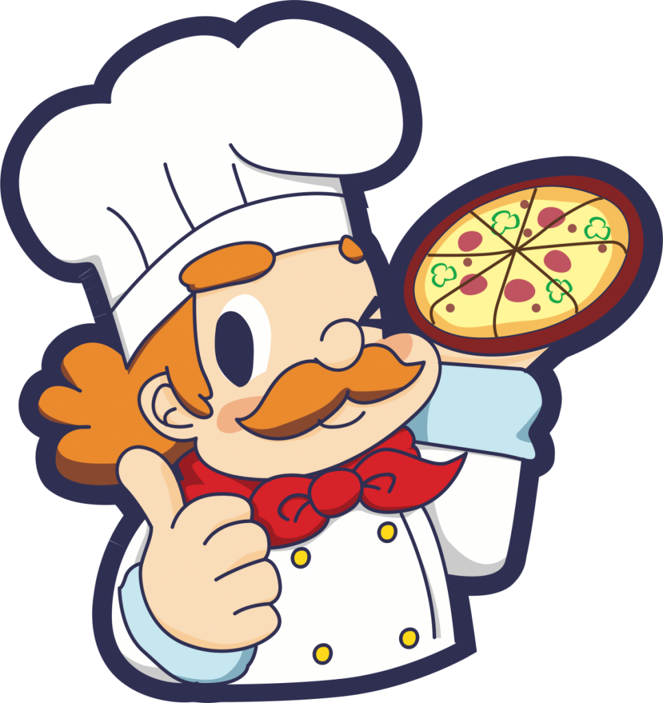 Order Pizza Online, Specialty Shops Such As Cafes, - Chef Clipart (965x1024)