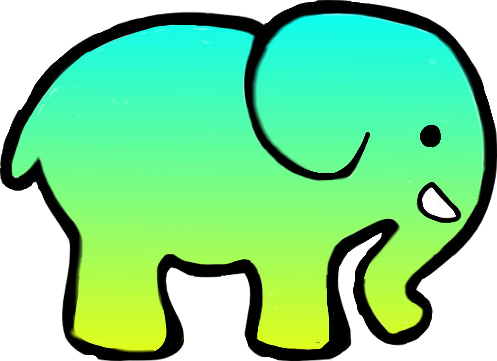 Ombre Sticker - Elephant Clip Art (1024x744)