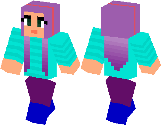 Cute Girl - Minecraft Pro Steve Skin (528x418)