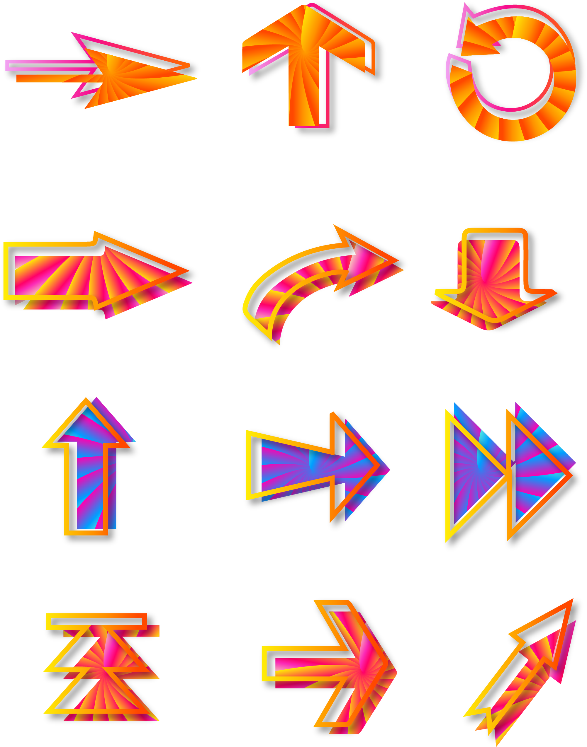 Multi Couleur Dégradé Flèche Ombre Image Png Et Vectorielle - Multi Couleur Dégradé Flèche Ombre Image Png Et Vectorielle (2133x2852)