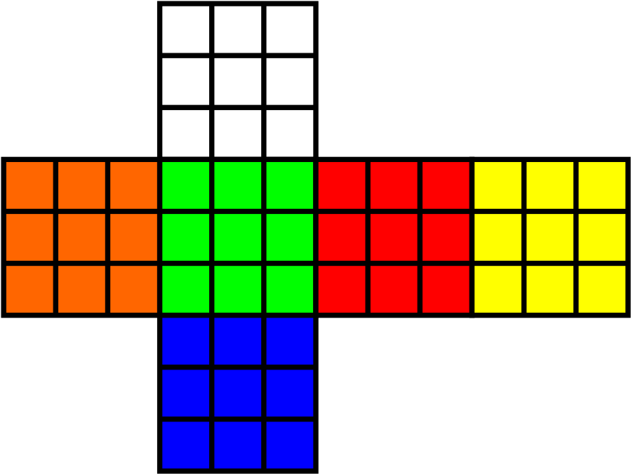Cube Clipart 80s Party - Japanese Color Scheme Rubik's Cube (1024x804)