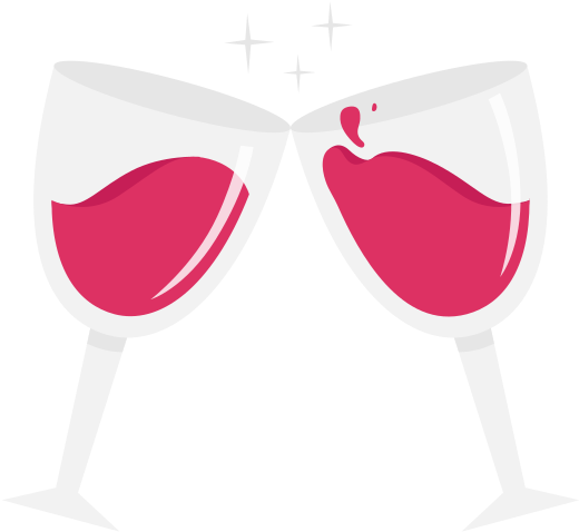 Red Wine Toast Vector - Wine Glass (1280x720)