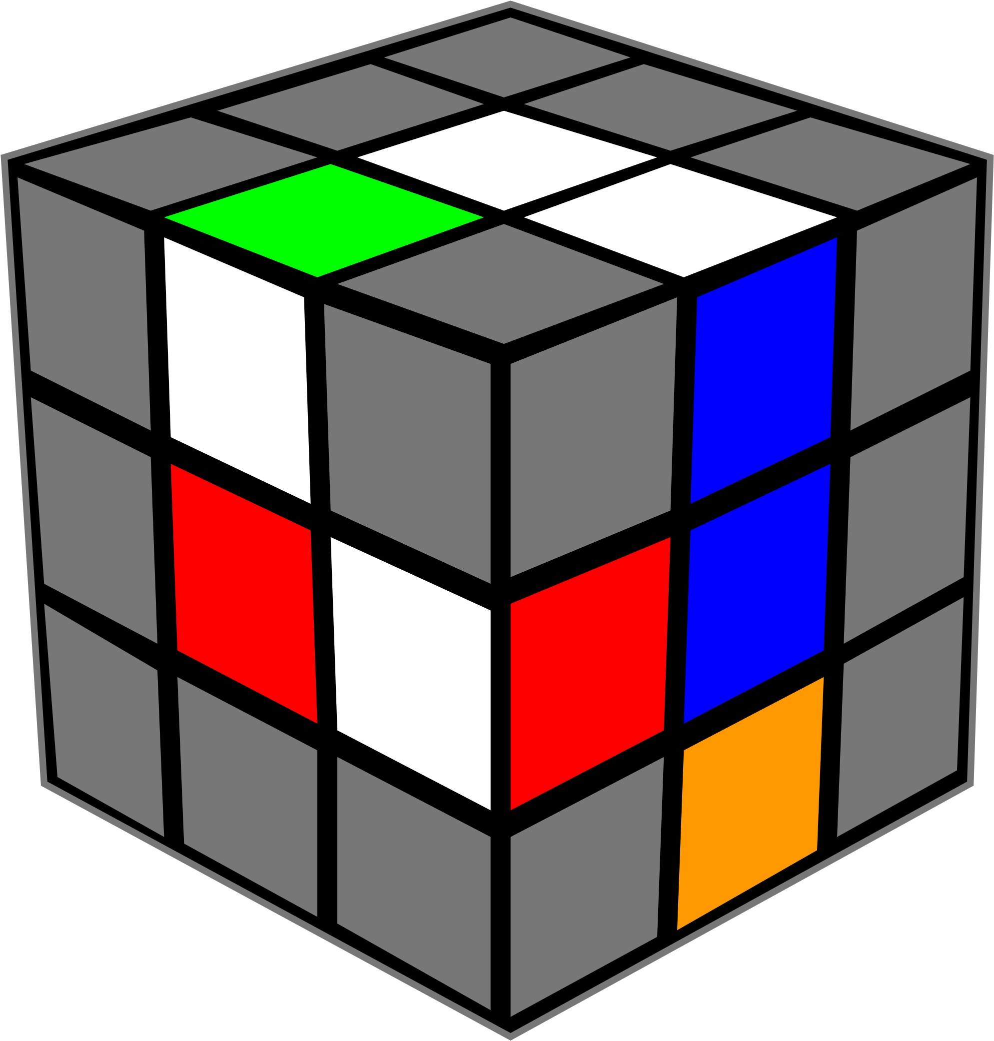 Open - Rubik's Cube Cross (2000x2093)