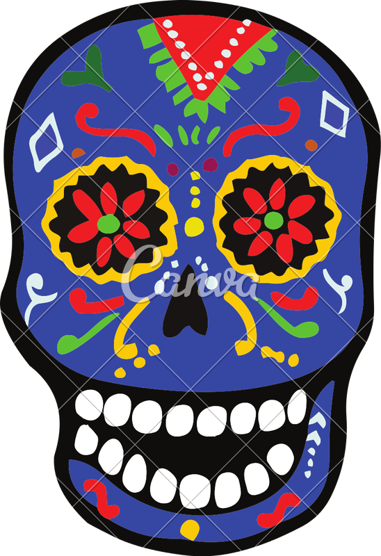 Dia De Los Muertos Skull Halloween - Skull (548x800)