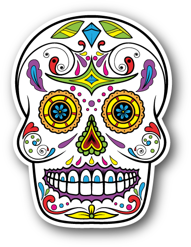 Vinyl Sticker Stickers Pinterest - Clipart Sugar Skull With Transparent Background (600x600)