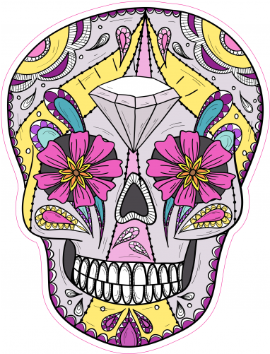Caveira Mexicana Com Coração (500x500)