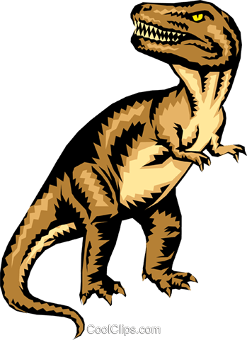 Tyrannosaurus Royalty Free Clip Art Illustration - Tiranossauro Rex Dinossauros Vetor Png (349x480)