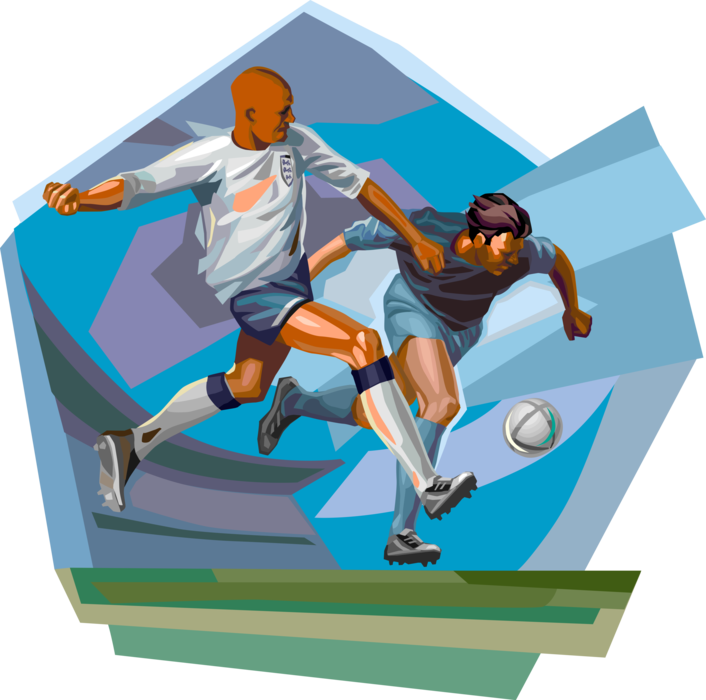 Vector Illustration Of Football Soccer Players Chase - Vector Illustration Of Football Soccer Players Chase (706x700)