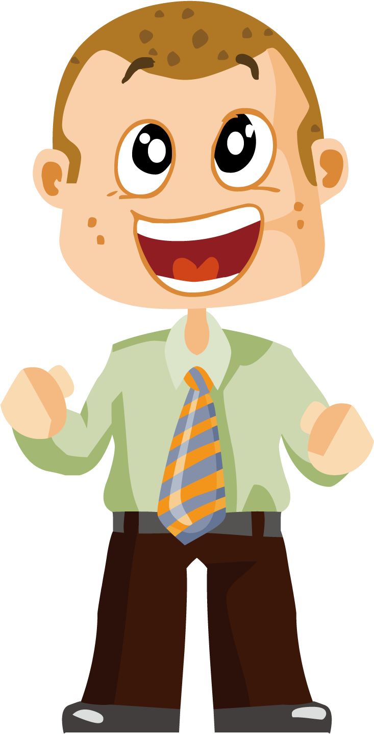 Download Computer File Man Transprent Png - Excited Man Cartoon (1500x1500)