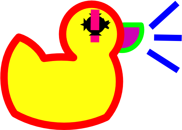 Yellow Duck Drawing (600x422)