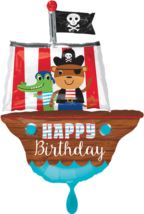 Happy Birthday Piratenschiff - Balloon (606x876)