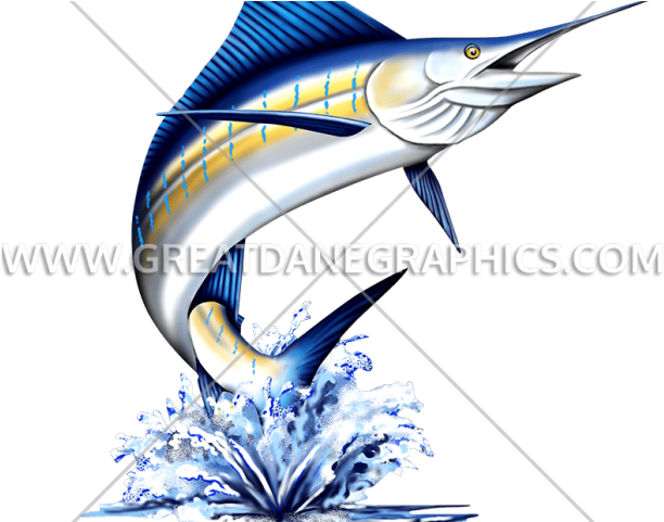 Swordfish Clipart Deep Sea Fishing - Blue Marlin Jumping Out Of Water (640x480)