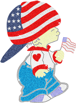 Human Design Of American Boy With Glitter Rhinestud - Cartoon (415x415)