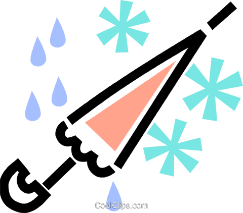 Umbrella With Snow And Rain Royalty Free Vector Clip - Triangle (480x422)