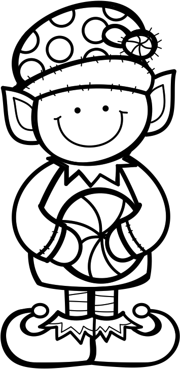 Gnome Clipart Black And White - Elf Color By Number (459x788)