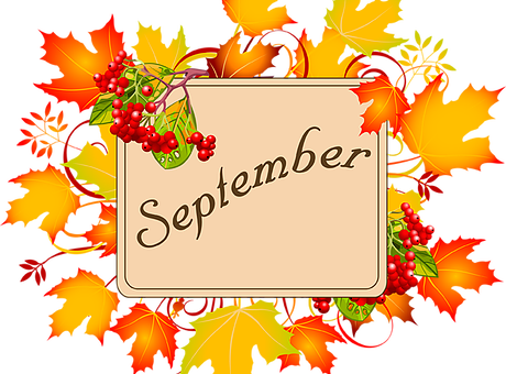 September - Autumn Frame Clipart (460x340)
