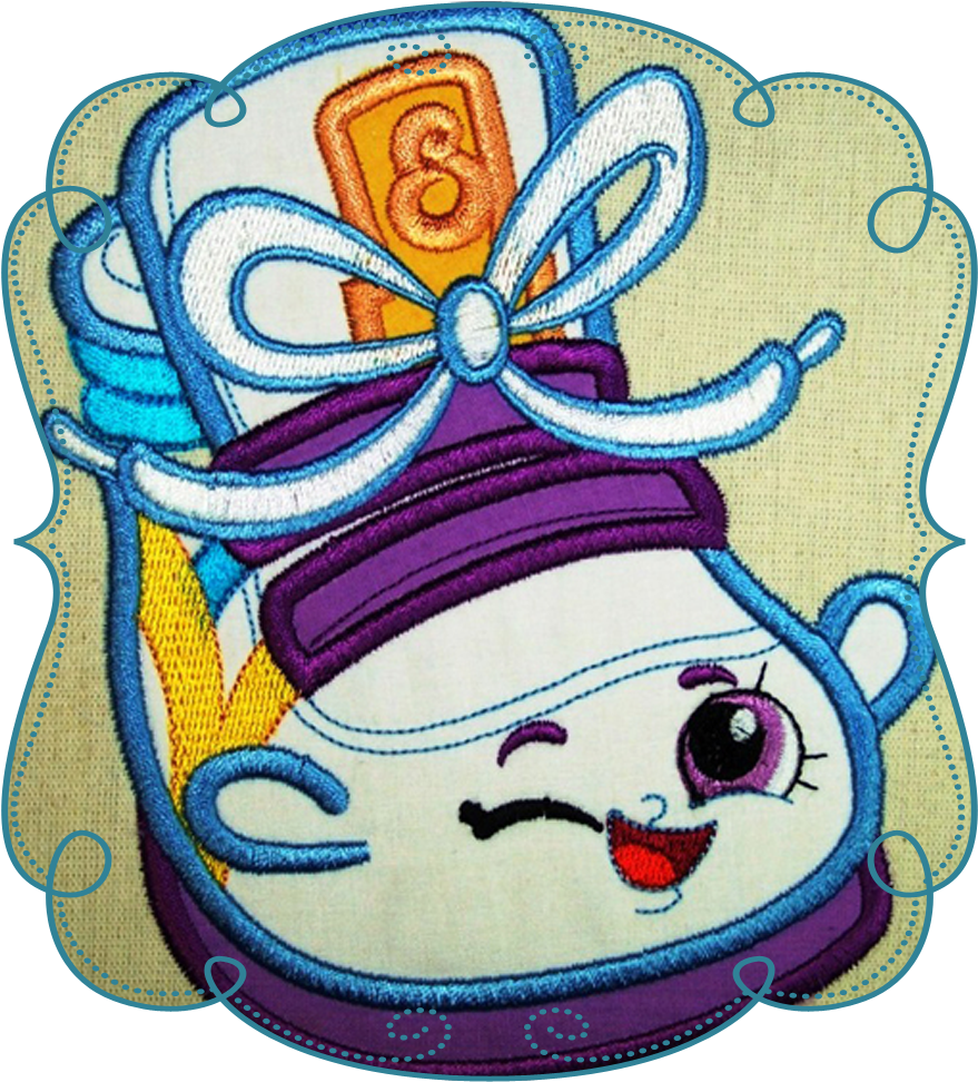 Shopkins Sneaker Applique - Cartoon (1000x1000)