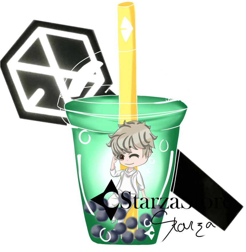 Bubble Tea Baekhyun By Starzadraw - Illustration (894x894)