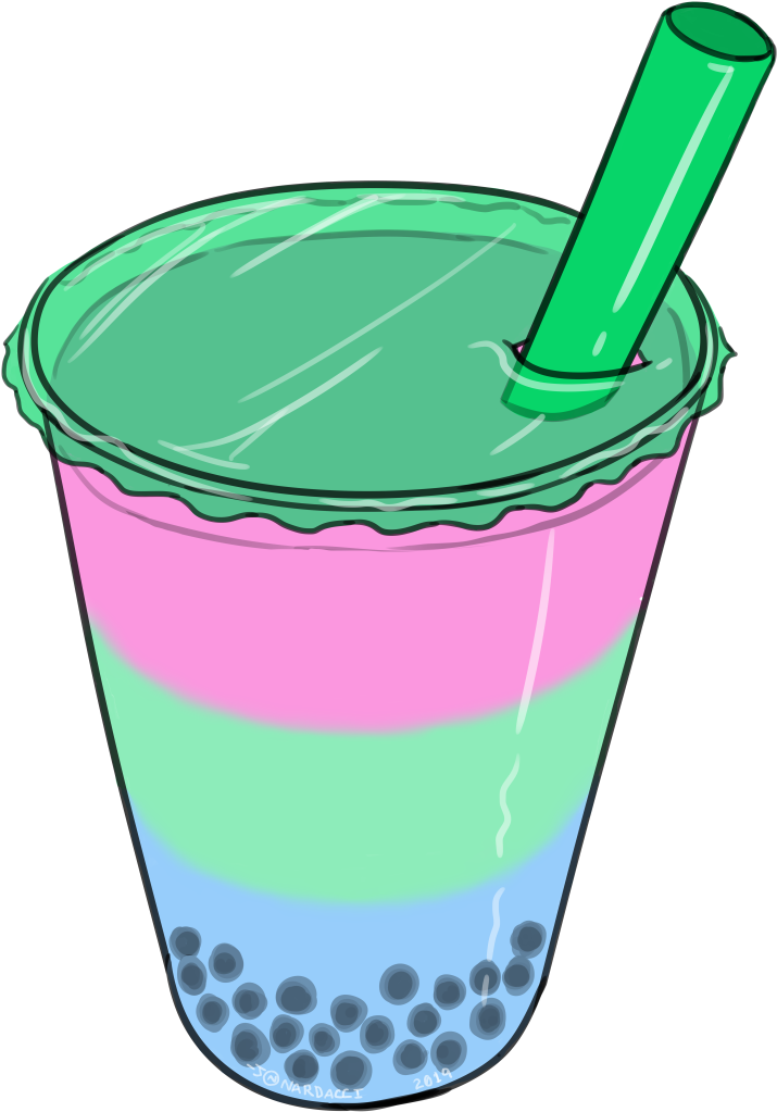 Nardacci Art New Pride Bobas Polysexual Pride Boba - Bubble Tea (800x1081)