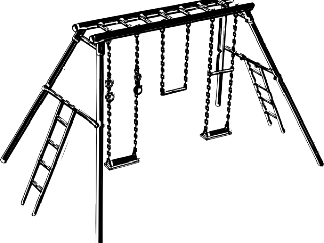Swing Clipart Oonjal - Playground Without Background Png (640x480)