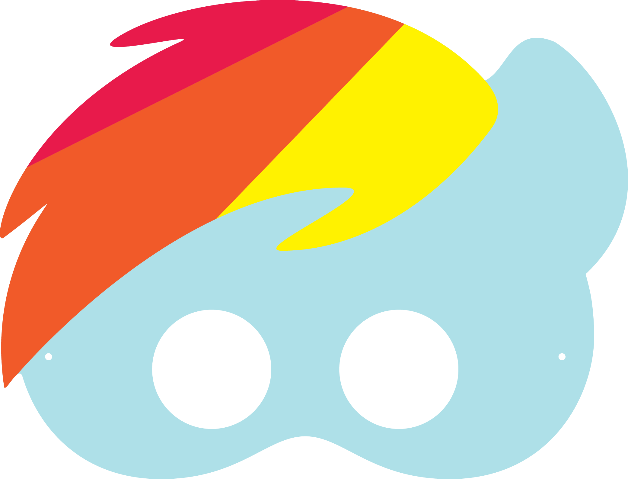 Coscave - Rainbow Dash Printable Mask (2081x1586)