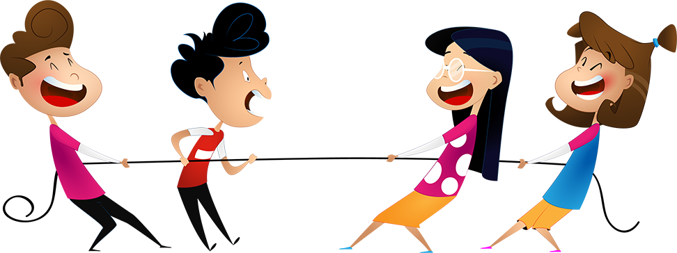 More For Your Family - Cartoon Of Rope Pulling (972x364)