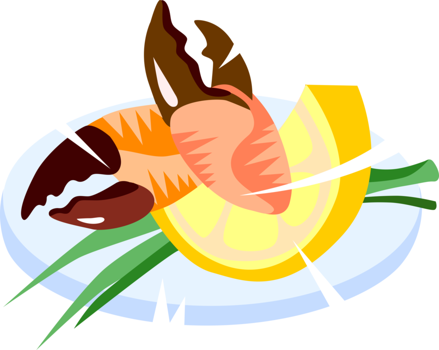 Graphic Free King Claws With Lemon Wedge Vector Image - Illustration (879x700)