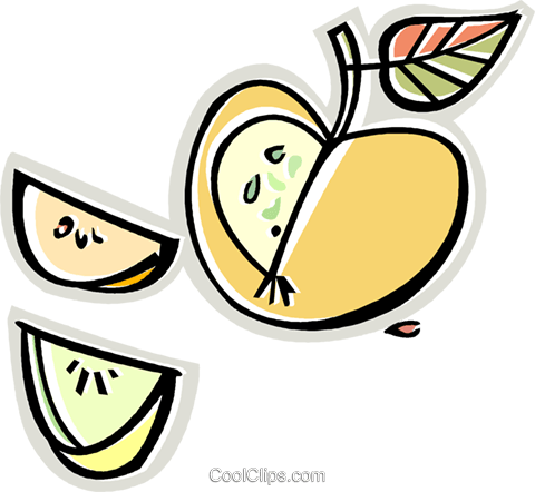 Apple Wedges Royalty Free Vector Clip Art Illustration - Apple Wedges Royalty Free Vector Clip Art Illustration (480x442)