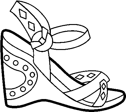 Wedge Sandal Coloring Page - Dibujo De Sandalias Para Colorear (600x470)
