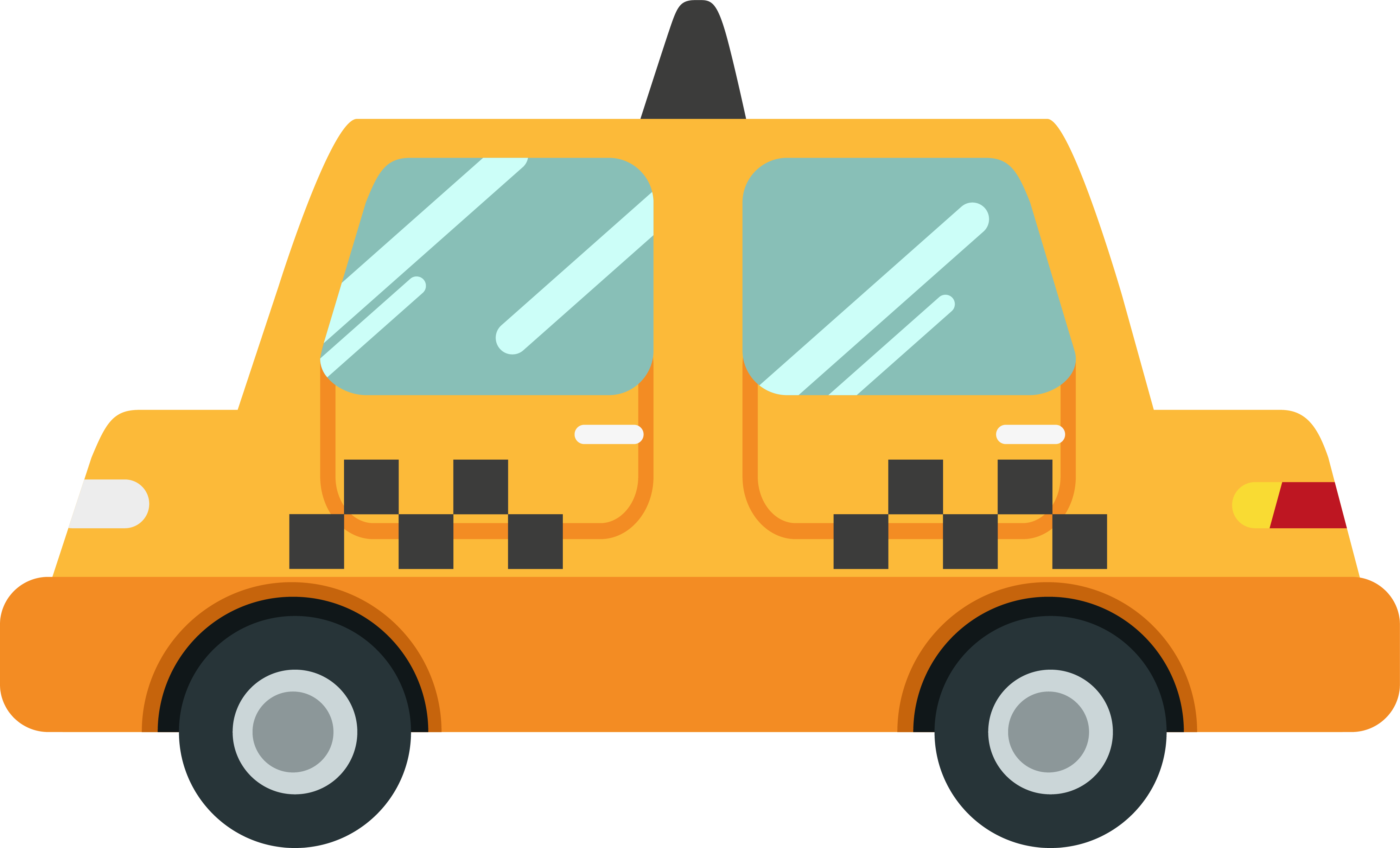 Transprent Png Free Download - Taxi Cartoon (3980x2411)