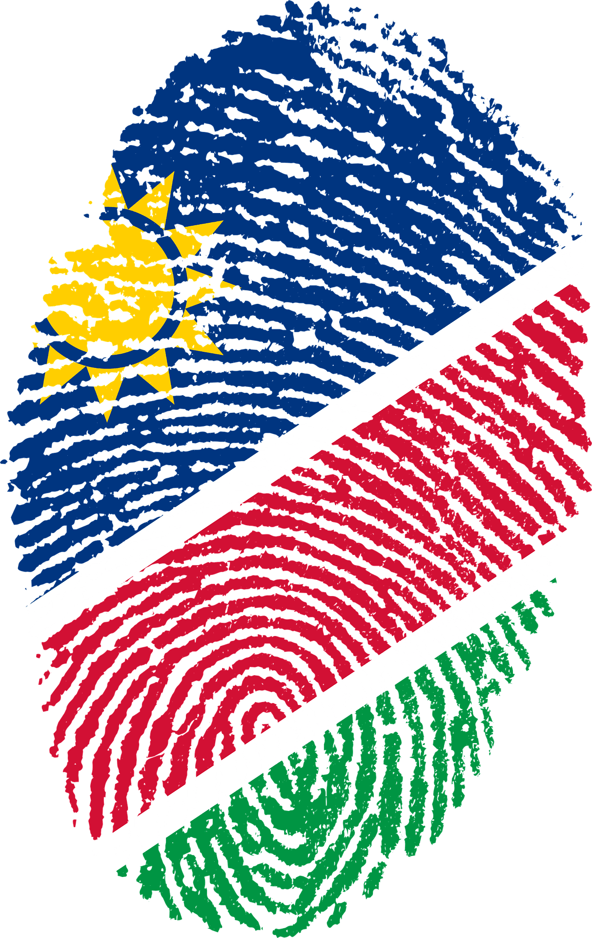 Namibia Finger Print Flag - Swazi Flag (1213x1920)