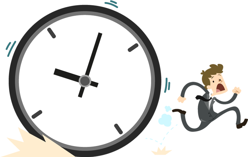 Businessman In Rush Hours - Clipart Time Management Png (800x520)