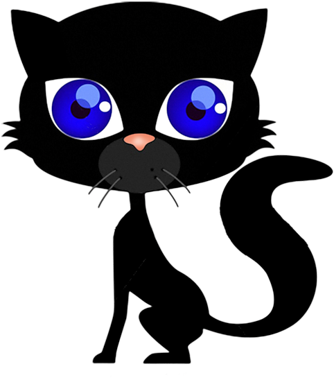 Pin By Garance On Chats - Cute Black Cat Cartoon (533x800)